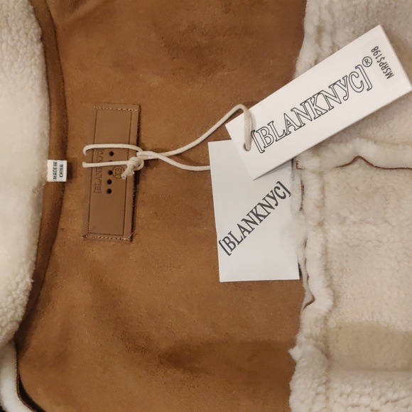 New! BLANK NYC Long Bonded Faux Fur Sherpa Coat Jacket Tan XS - Picture 8 of 12